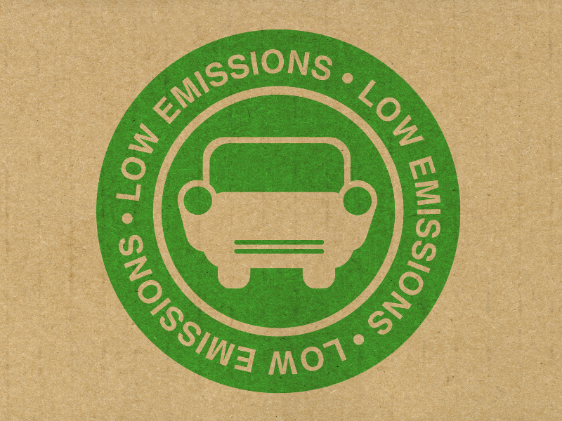 low emissions sign low emissions sign