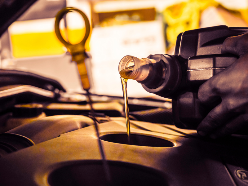 filling engine oil filling engine oil